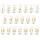 wYw Mellilu Tischnummern Tischkarten, Transparent Gold, 7x12 cm, 20 St, goldfarben
