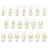 wYw Mellilu Tischnummern Tischkarten, Transparent Gold, 7x12 cm, 20 St, goldfarben