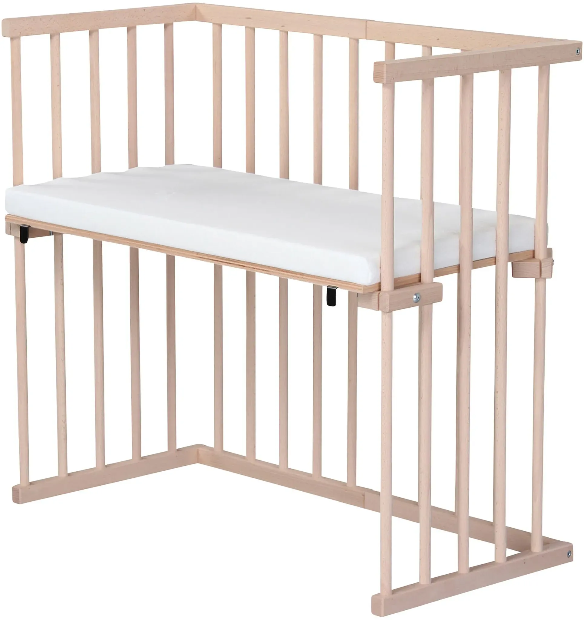 dreamgood Beistellbett Buche inkl. Matratze Prime, natur
