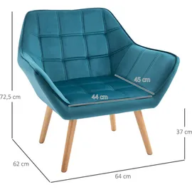 Homcom Einzelsessel Ohrensessel Relaxsessel Grün 68,5 x x 72,5 cm