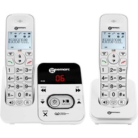 Geemarc - Amplidect 295-2 Schnurloses Duo-Telefon mit Anrufbeantworter - Einstellbarer lauter Rufton (+80dB) mit Blitzlicht | Anrufer-ID - Kompatibel mit Hörgeräten