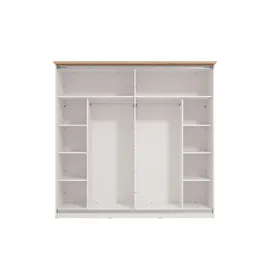 Home Affaire »Valencia, Kleiderschrank mit Spiegel im Landhausstil, 220x214x65,5cm«, mit kompletter Innenausstattung, FSC®-zertifizierter Holzwerkstoff