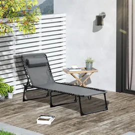 Outsunny Vallsero Gartensonnenliege,, Metall, cm, Gartenmöbel, Gartenliegen