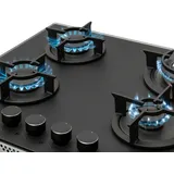 Klarstein Firetale Gaskochfeld 4-flammig 60 cm Aluminium-Brenner inkl. Schlauch und Druckminderer Schwarz