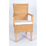 Esszimmerstuhl mit hoher Lehne & Armlehnen Gartenstuhl Stuhl Rattanstuhl NEU *