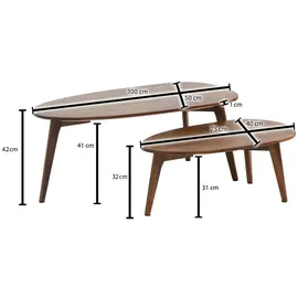 Wohnling WL6.724 Braun Sheesham 2-teilig oval