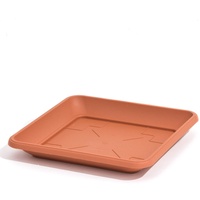 Prosperplast Quadratischer Untersetzer für Blumenkübel Pflanzkübel terracotta 27 x 27 cm Kunststoff eckig