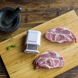 BROWIN Fleischzartmacher Steak Edelstahl Kunststoff Weiß