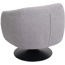Mendler Cocktailsessel HWC-J76 Bouclé 70 x 80 x 80 cm Hellgrau drehbar mit Kissen