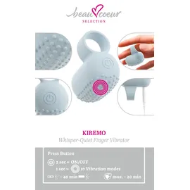 beau coeur Fingervibrator „KIREMO“ mit 10 Vibrationsmodi, blau