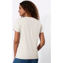 Casual Looks Kurzarmshirt CASUAL LOOKS "2er-Pack Shirts", Damen, Gr. 44, ecru, ecru, 100% Baumwolle, unifarben, V-Ausschnitt, Shirts