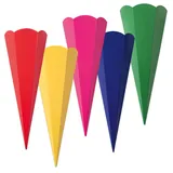 Folia - Geschwister-Schultüten-Rohlinge - 10er-Set, bunt - Einschulungstuete Kinder