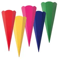 Folia - Geschwister-Schultüten-Rohlinge - 10er-Set, bunt - Einschulungstuete Kinder
