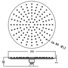 Aloni Regendusche Brause rund Ø20cm chrom