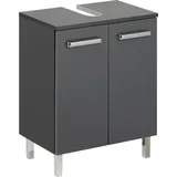 Saphir »Quickset Unterbeckenschrank mit 2 Türen, 50 cm breit, ohne Waschbecken«, Waschbeckenschrank inkl. Türdämpfer, Griffe in Chrom glanz), grau