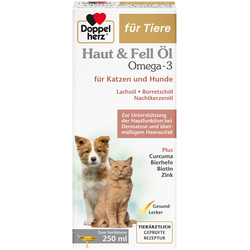 DOPPELHERZ für Tiere Haut&Fell Öl f.Hunde/Katzen 250 ml