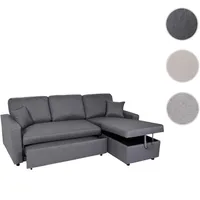 Mendler Ecksofa mit Bettkasten HWC-L17, Couch Sofa L-Form, Liegefläche Nosagfederung 228cm - dunkelgrau