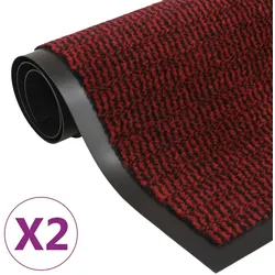 vidaXL Schmutzfangmatten 2 Stk. Rechteckig Getuftet 90x150cm Rot