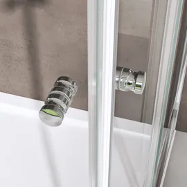 SoGood doporro Duschkabine Schiebetür Duschabtrennung Klarglas Eckdusche 6mm Esg Glas Höhe 190cm Ravenna16k plus