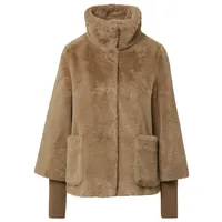 S.Oliver Teddyplüsch-Jacke mit Rippbünchen - 44