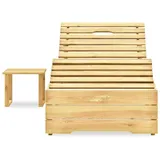vidaXL Sonnenliege mit Tisch Grün Imprägniertes Kiefernholz