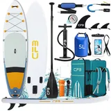Stand Up Paddle Board 335, Bis zu 200kg, SUP Board mit Paddel mit 86 cm Standfläche, Pumpe, Rucksack, aufblasbares iSUP Set für Anfänger & Familien - Weiß