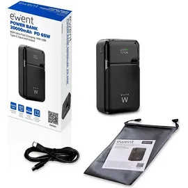 ewent EW1164, 20000 mAh, USB-C Ladegerät Power Bank EWENT 65W 20000 mAh USB-C Ladegerät
