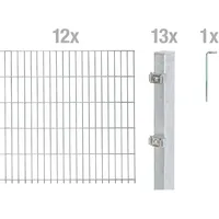 GAH Alberts Doppelstabmattenzaun Set 1 x 24 m feuerverzinkt
