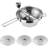 Yangguang Passiermühle Aus Edelstahl - Passiermühle Mit 3 Einsätzen, Passiersieb Zum Passieren Von Obst Gemüse Reibe Zerkleinern Für Suppe Marmelade Baby Brei Saucen Mühle (fein Sieb 2/3/7mm)