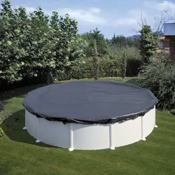 Pool-Abdeckplane GRE "Winterabdeckplane", grau, B:330cm L:330cm, Polyvinylchlorid (PVC), Planen, für Stahlwandpools