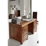 Massivmoebel24 Schreibtisch Sheesham lackiert / Braun