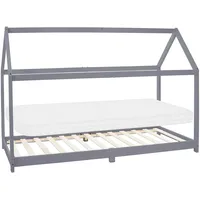 ML-Design Hausbett ML-Design 90 x 200 cm Kiefer grau