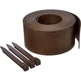 Amazon Basics Raseneinfassung mit 10 Pfählen, 13 cm/5 Zoll x 12 m/40 Fuß, Braun