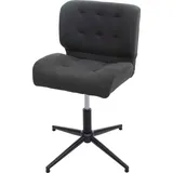 Mendler Bürostuhl HWC-H42, Drehstuhl Schreibtischstuhl, drehbar höhenverstellbar Stoff/Textil dunkelgrau, Fuß schwarz - Grau