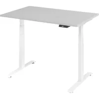Bümö Schreibtisch grau, weiß Holzwerkstoff, Nachbildung, Rechteckig, 120x74x80 cm