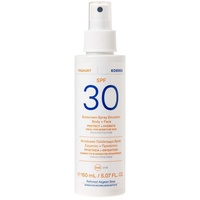 Korres YOGHURT Sonnenschutz- Sprüh-Emulsion für Gesicht & Körper, wasserfester Sonnenschutz für sensible Haut, frei von OMC & Octocrylen, 150 ml