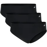 adidas Damen Slips, 3er Pack - Bikinislips, Active Light Flex , Unterwäsche, Logo, einfarbig Schwarz XS
