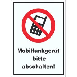 Handy aus Mobilfunkgerät abschalten Aufkleber A7 (74x105mm)
