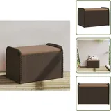 Sitzbank Mit Stauraum & Kissen Braun 80x51x52 Cm Poly Rattan - Sitzbank - Gartenbank - Outdoor Möbel - Polyethylen Rattan - Gartenmöbel - The Living Store
