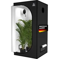 Treez Tools Grow Zelt Schwarz | Hochwertiges Indoor-Pflanzenanzuchtzelt für optimales Wachstum | Indoor Garden | Pflanzenzelt | Grow Tent | Gewächshaus - Large (120 x 120 x 200 cm)