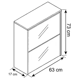 VCM Stido L 100 x 80 x 35 cm Honigeiche/Weiß mit Spiegel