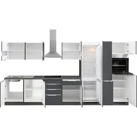 kochstation Küchenzeile KS-Luhe 390 cm grau