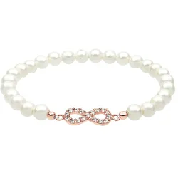 Elli Infinity Perle Kristalle 925 Silber rosefarben Damen 
