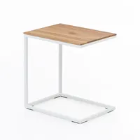 Beistelltisch Cube | Wildeiche geölt + Stahl weiß | 40 x 30 x 45 cm