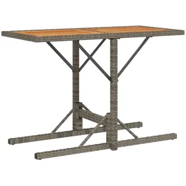 vidaXL 3-tlg. Bistro-Set mit Kissen Grau Poly Rattan