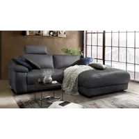 KAWOLA Sofa LOLA Ecksofa Stoff schwarz mit motorischer Relaxfunktion Recamiere rechts - Schwarz