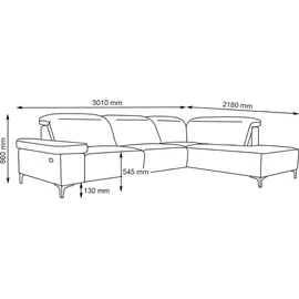 VitaliSpa Ecksofa Loungesofa Boxspringsofa James, Grau Relaxfunktion 301x86 cm Rechte Ecke,