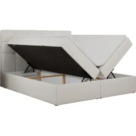MKS Meble Boxspringbett 200 x 200 cm H3 Weiß