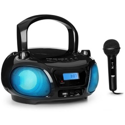 Auna Roadie Sing Stereoanlage (FM-Radio, Kinder CD Player tragbar Musikbox Bluetooth CD Spieler Radio Soundbox) schwarz