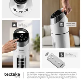 Tectake Turmventilator 90 cm Weiß